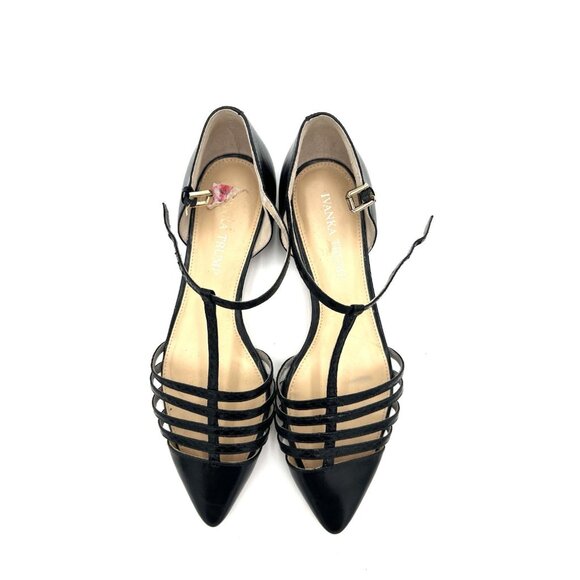 Ivanka Trump Shoes Women's Size 6.5M Leather T-Strap Black Flats Classic - Picture 12 of 13